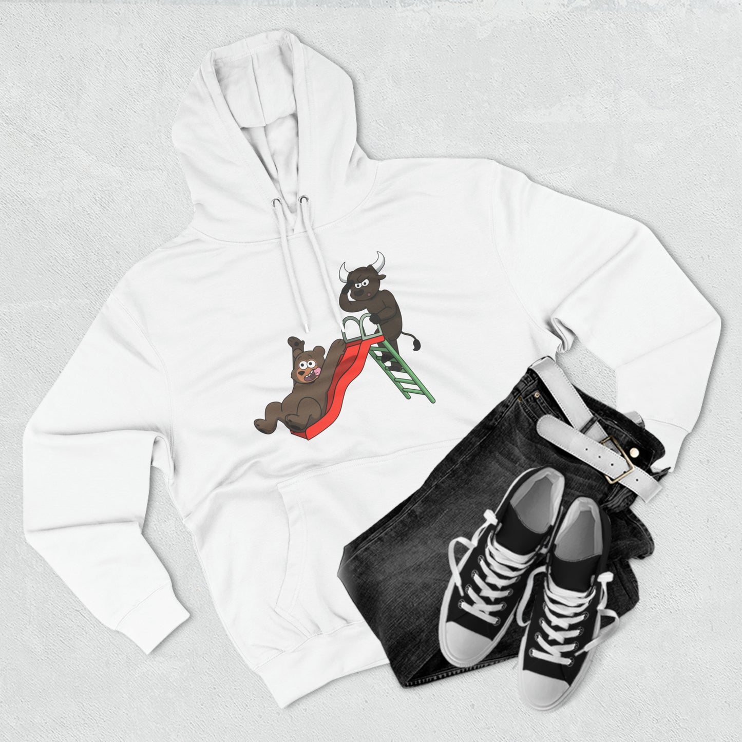 Declin the Bear and Boomer the Bull - Fleece Hoodie