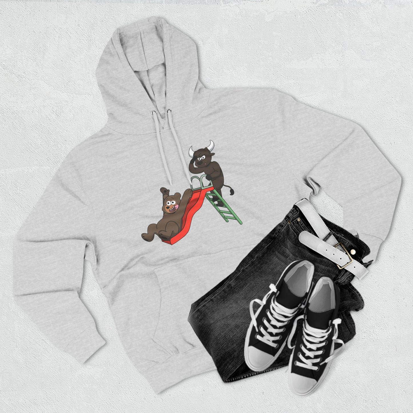 Declin the Bear and Boomer the Bull - Fleece Hoodie